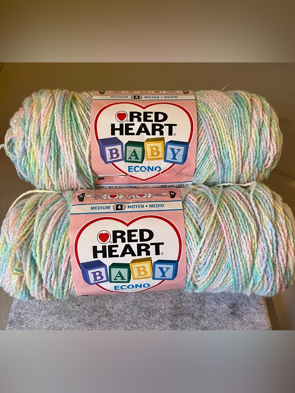Red Heart Baby Econo Yarn Candy Print Dye Color 1047 Lot 7058 (2)